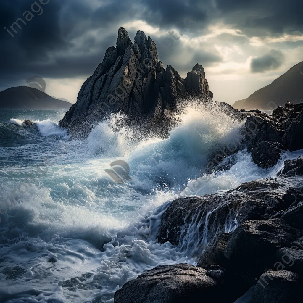 Long exposure photo of waves crashing on cliffs - Image 4