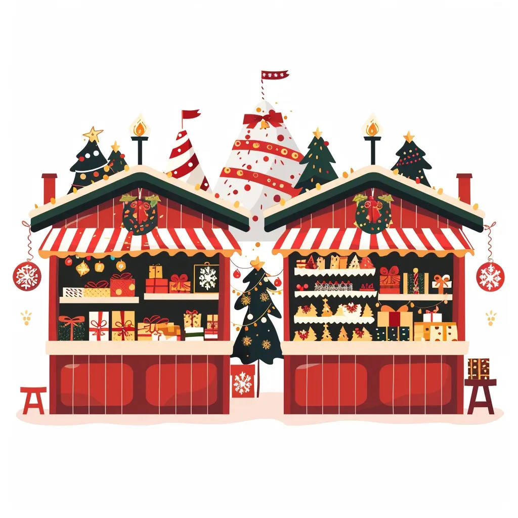 Christmas market logo with festive stalls and decorations - Image 3