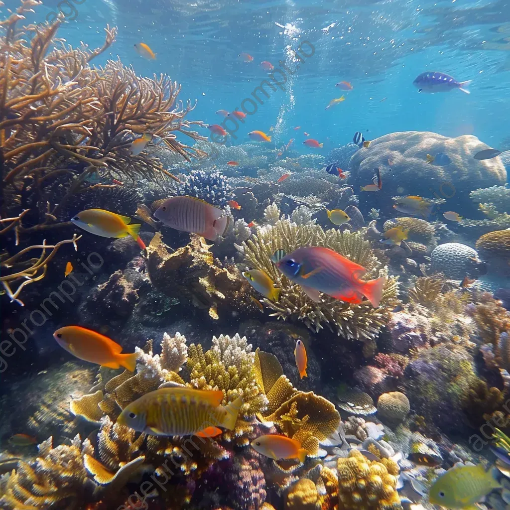 Colorful coral reef with fish and sea plants - Image 2