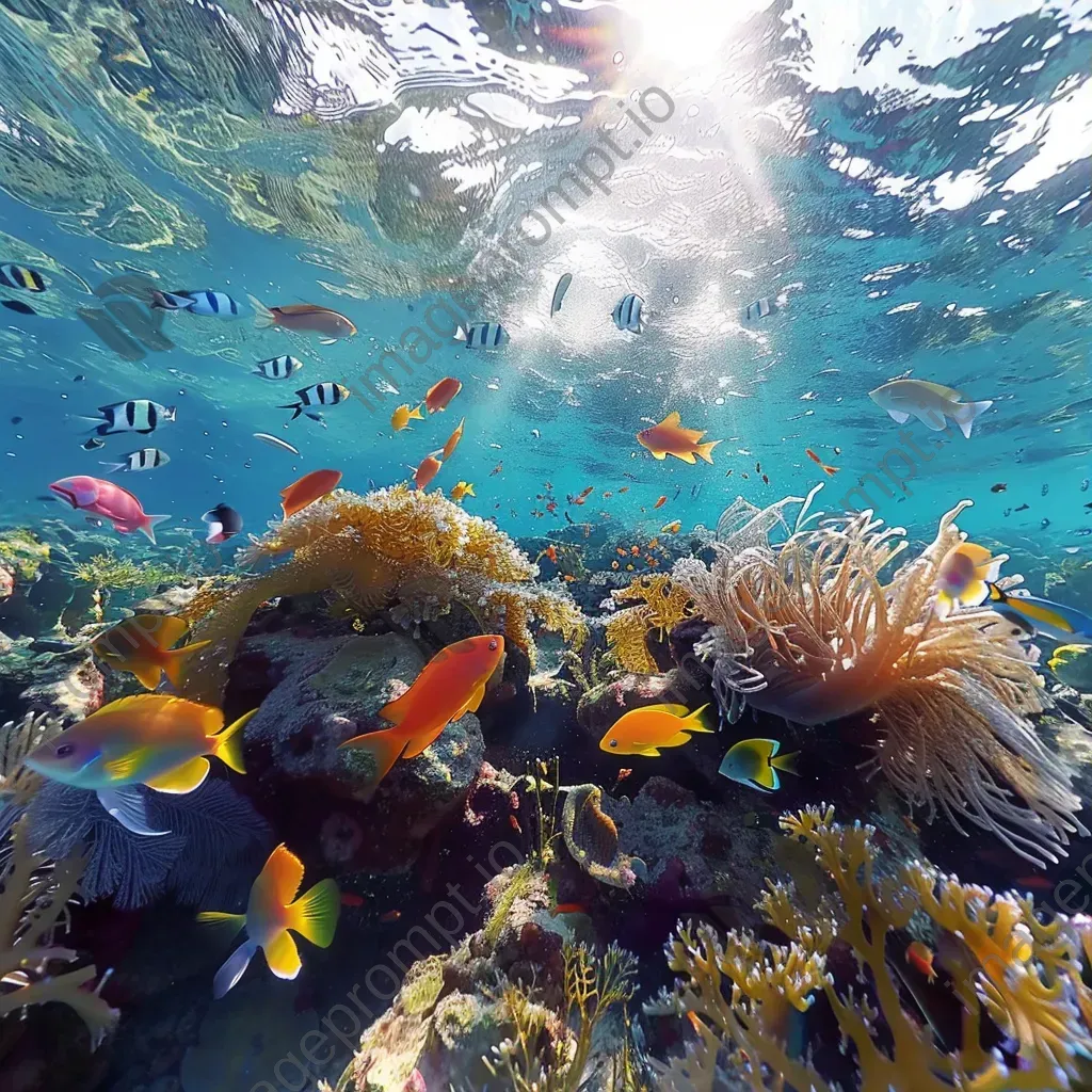 Colorful coral reef with fish and sea plants - Image 3