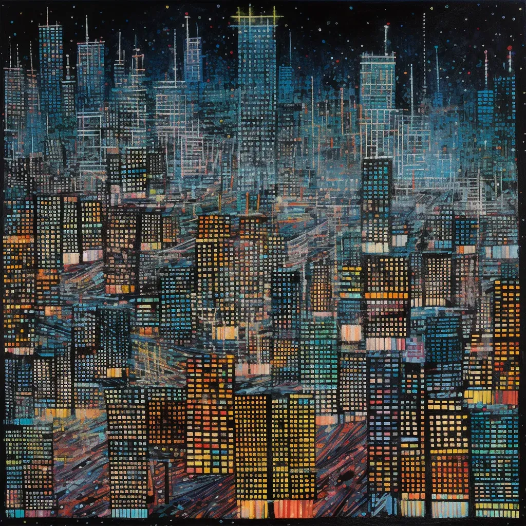 Illuminated city skyline at night - Image 2