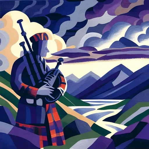 Image of lone piper playing bagpipes - Image 2