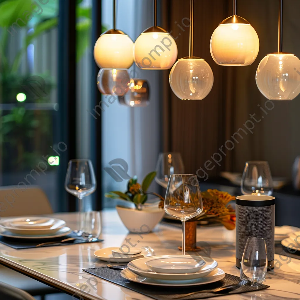 Elegant dining area featuring smart technology - Image 4