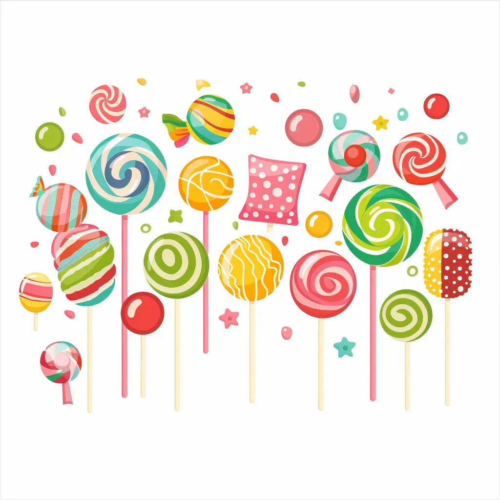 Candy shop logo with colorful lollipops and candies - Image 1