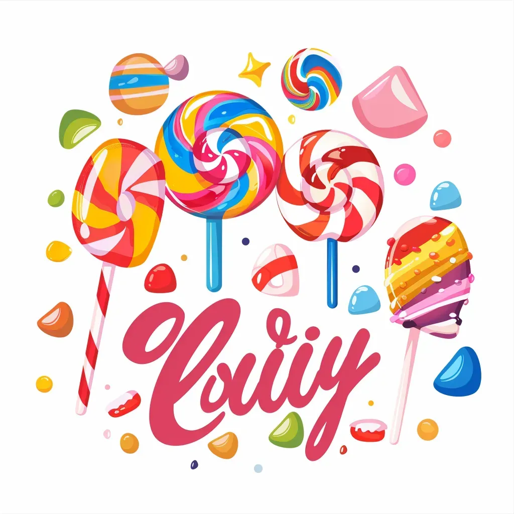 Candy shop logo with colorful lollipops and candies - Image 2