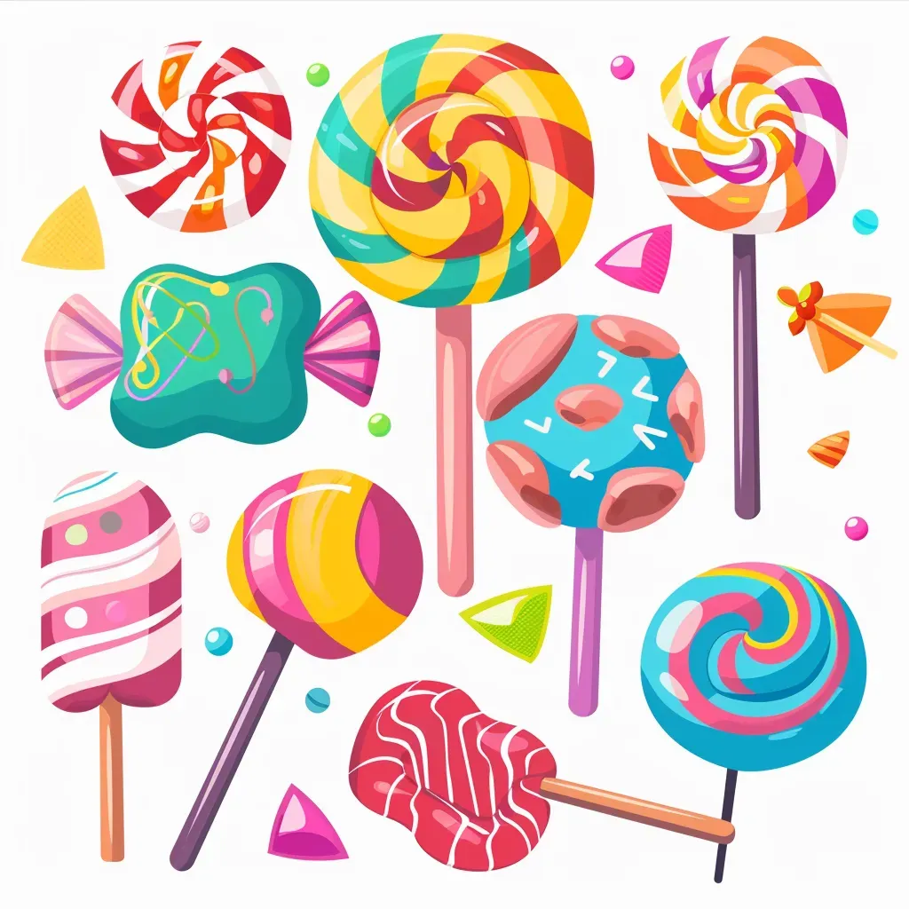 Candy shop logo with colorful lollipops and candies - Image 4