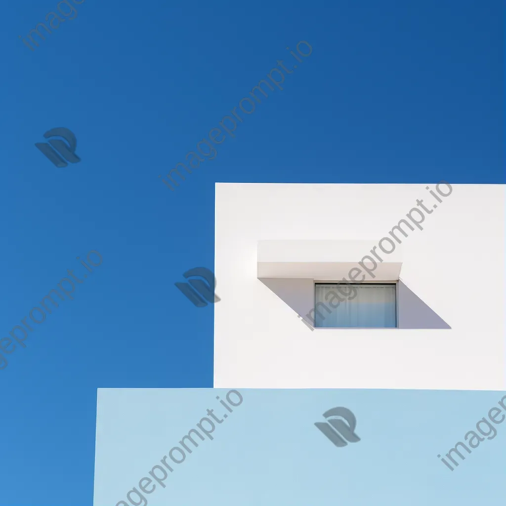 Minimalist building facade against blue sky shot on Sony A7 III - Image 1