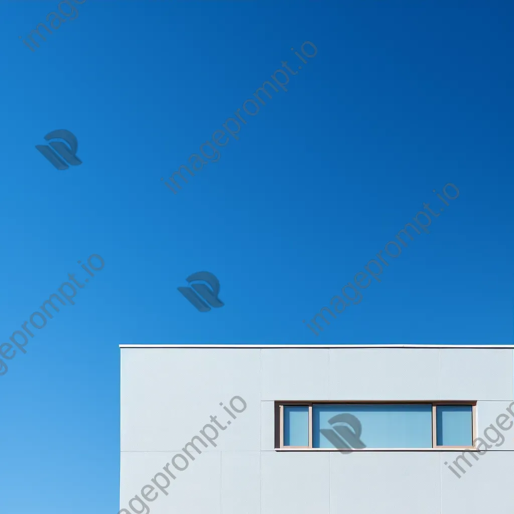 Minimalist building facade against blue sky shot on Sony A7 III - Image 3