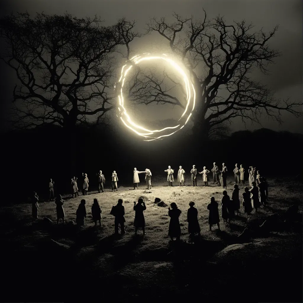 Image of a fairy ring under the full moon with dancing figures - Image 1