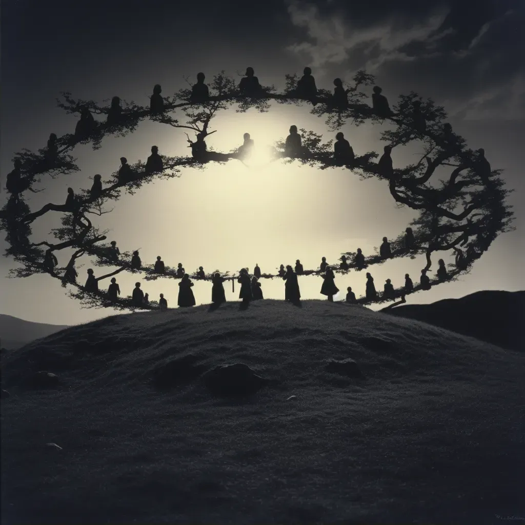 Image of a fairy ring under the full moon with dancing figures - Image 2