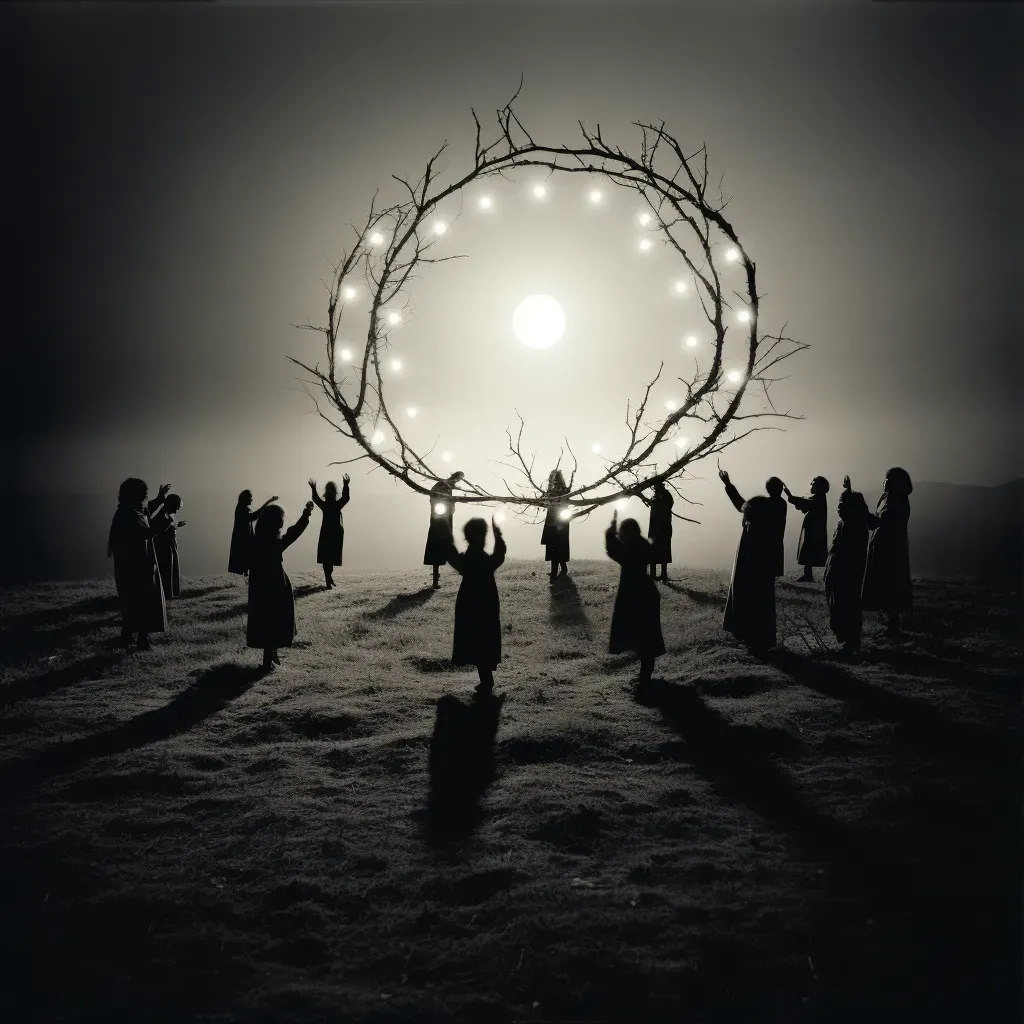 Image of a fairy ring under the full moon with dancing figures - Image 3