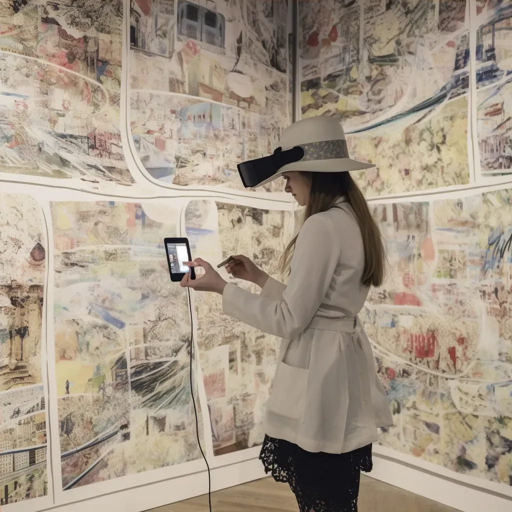 Person navigating a maze of pop-up ads in a virtual reality setting - Image 4