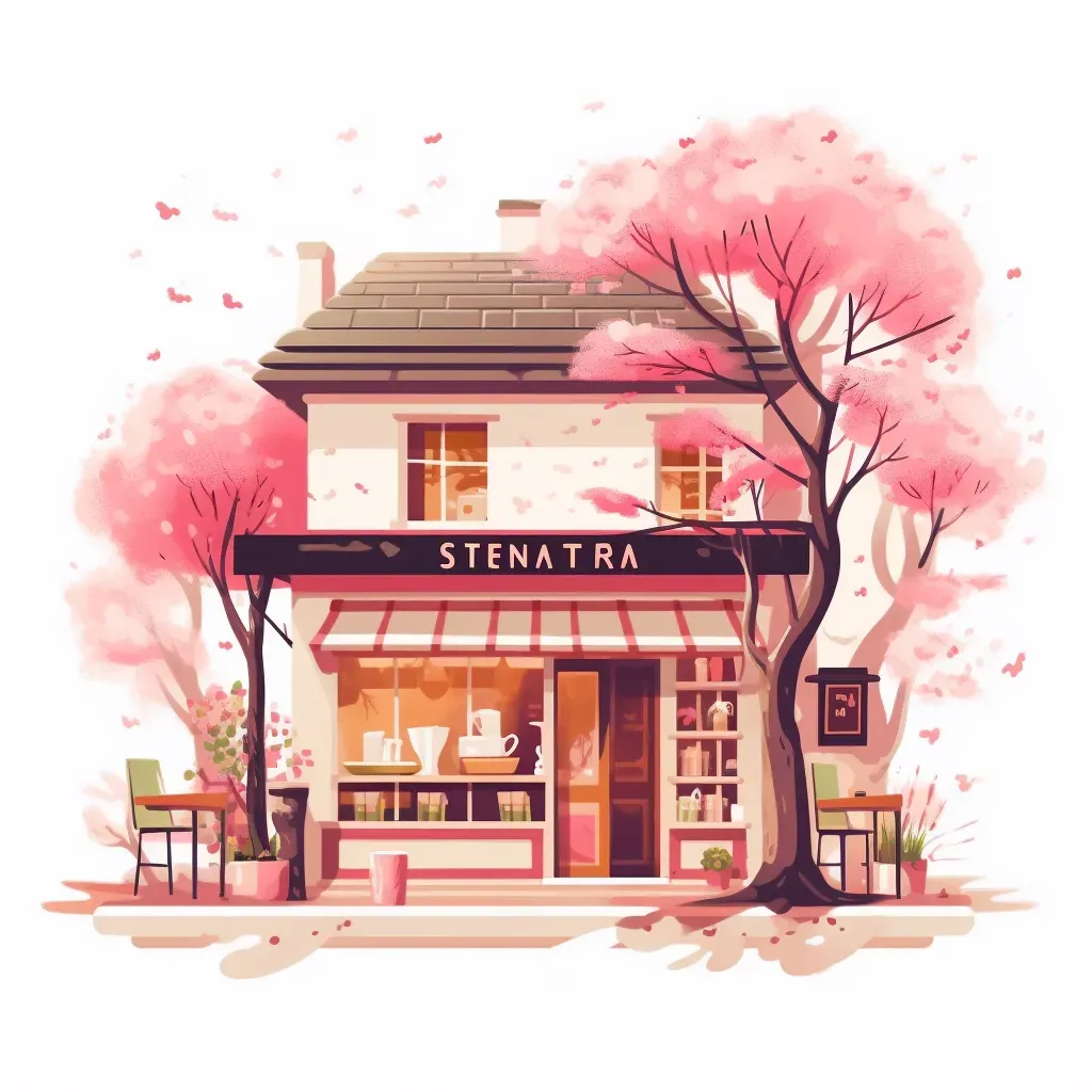 Cherry Blossom Tea Shop Logo - Image 1