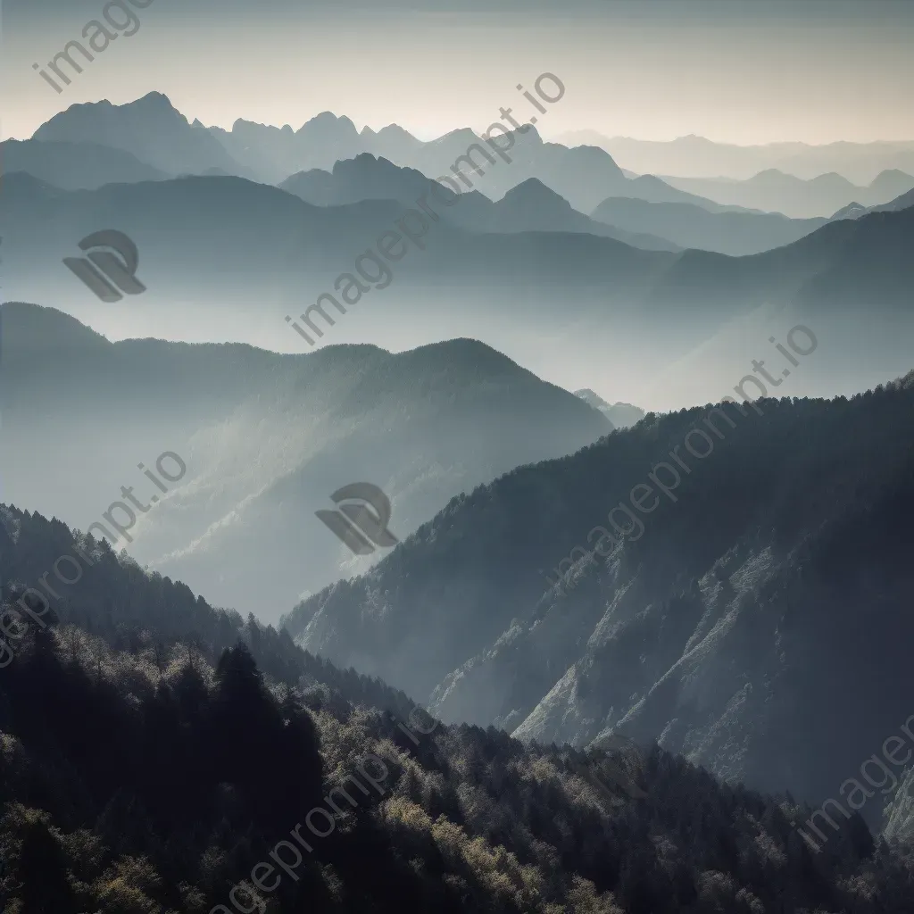 Mountain range with misty valleys shot on Sony Alpha 7 III - Image 2