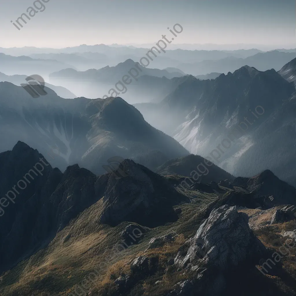 Mountain range with misty valleys shot on Sony Alpha 7 III - Image 3