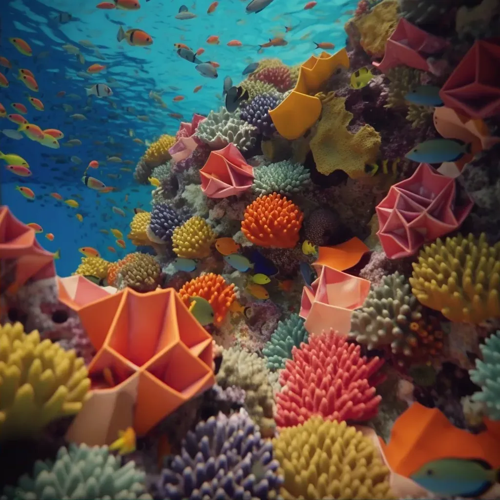 Colorful coral reef with vibrant tessellations - Image 2