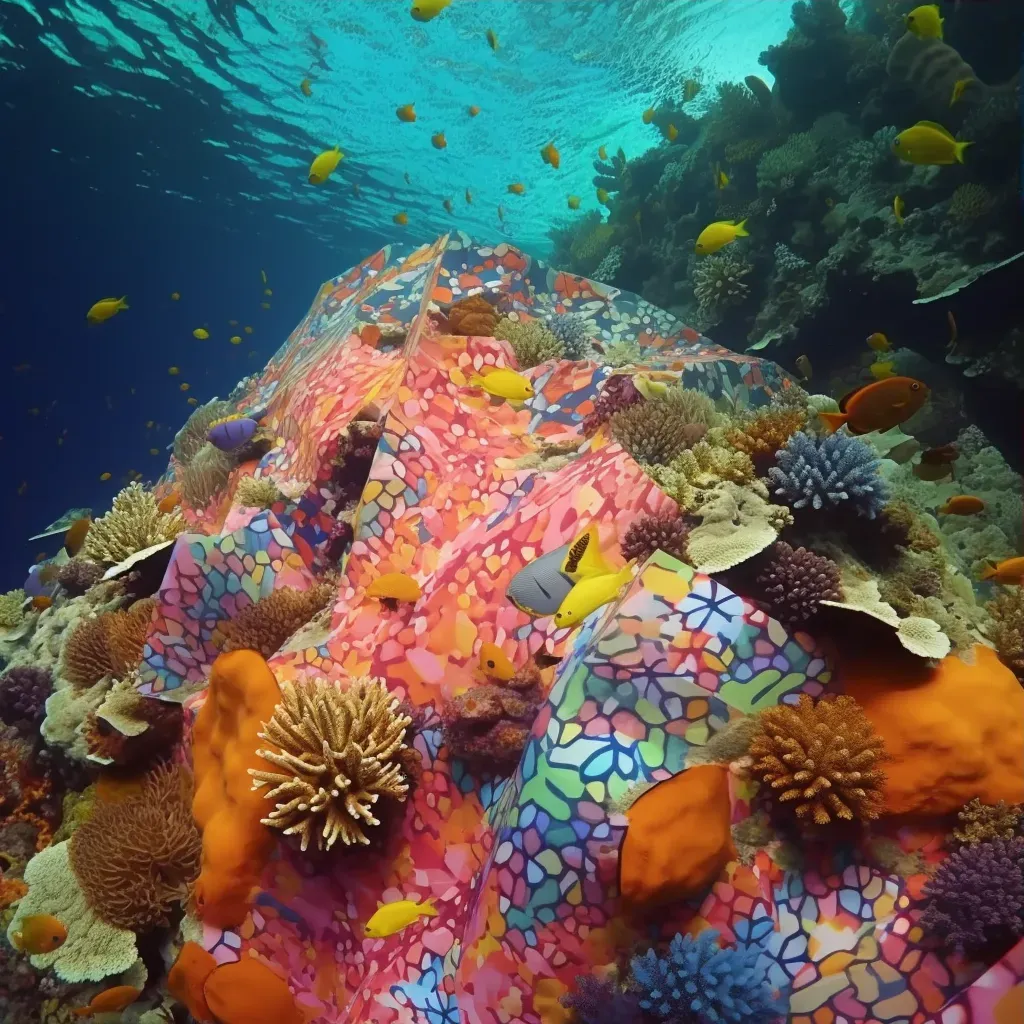 Colorful coral reef with vibrant tessellations - Image 3