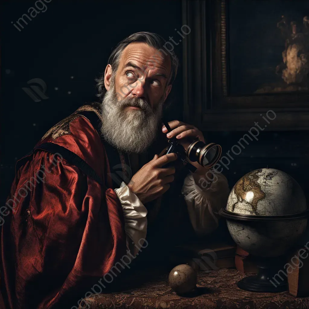 Galileo Galilei contemplating the universe in a Baroque-style portrait - Image 4