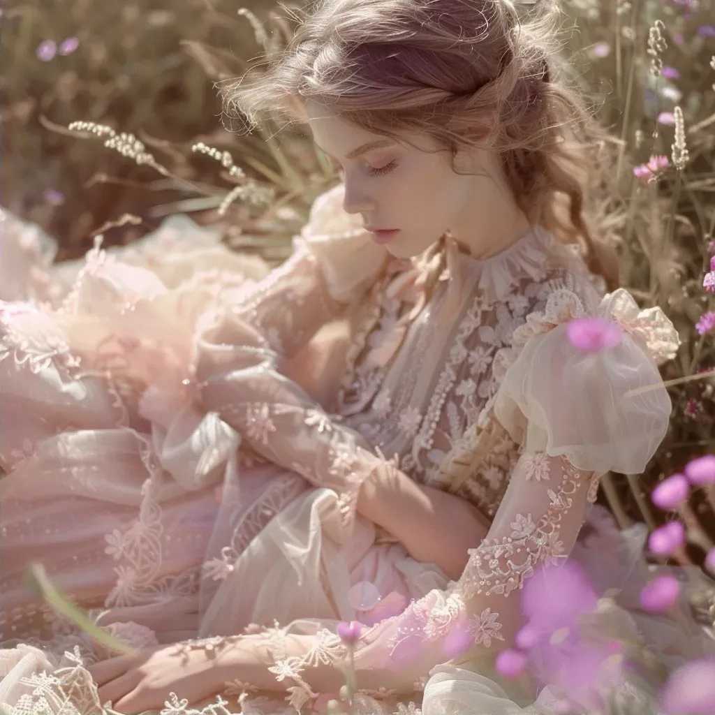 Romantic ethereal fashion editorial scene inspired by vintage fairy tales - Image 2