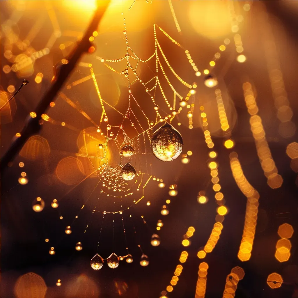 dew drops on spider web - Image 4