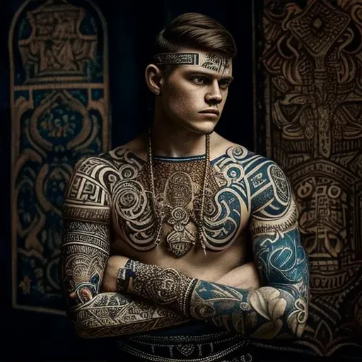 Person with full-body tattoo showcasing heritage and strength - Image 2