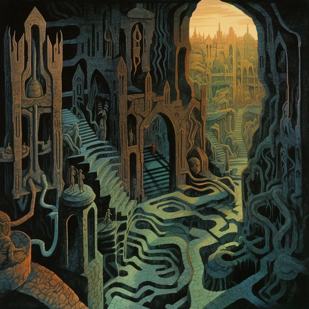 Underworld labyrinth with mythical creatures and treacherous traps - Image 1