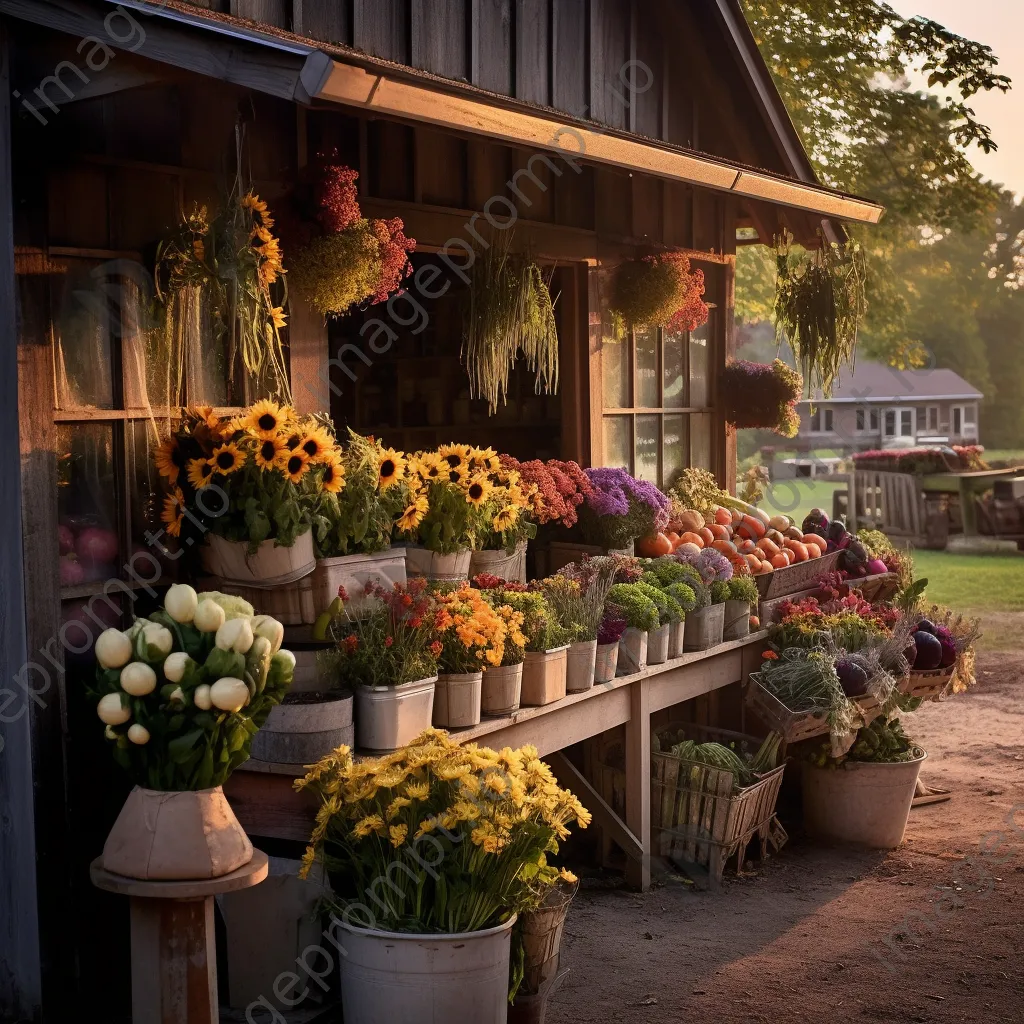 Organic flower farm stand displaying vibrant blooms. - Image 2