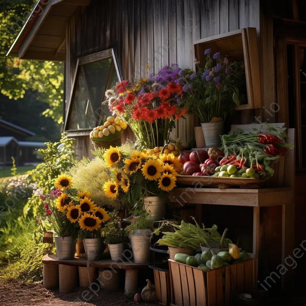 Organic flower farm stand displaying vibrant blooms. - Image 4