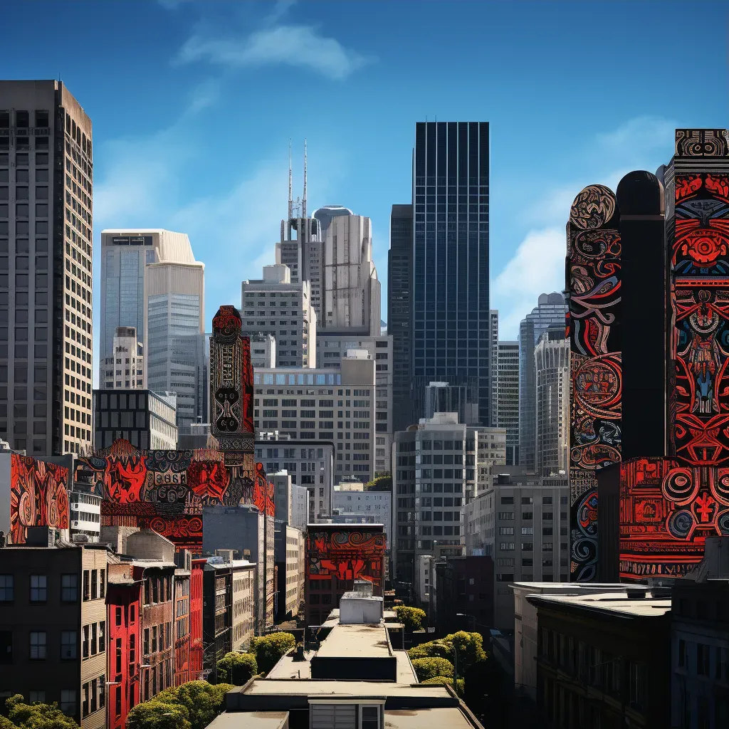 City skyscrapers adorned with traditional motifs - Image 3