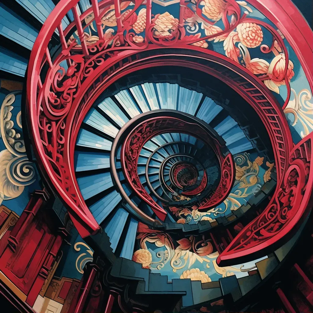 Spiral staircase from above perspective - Image 1