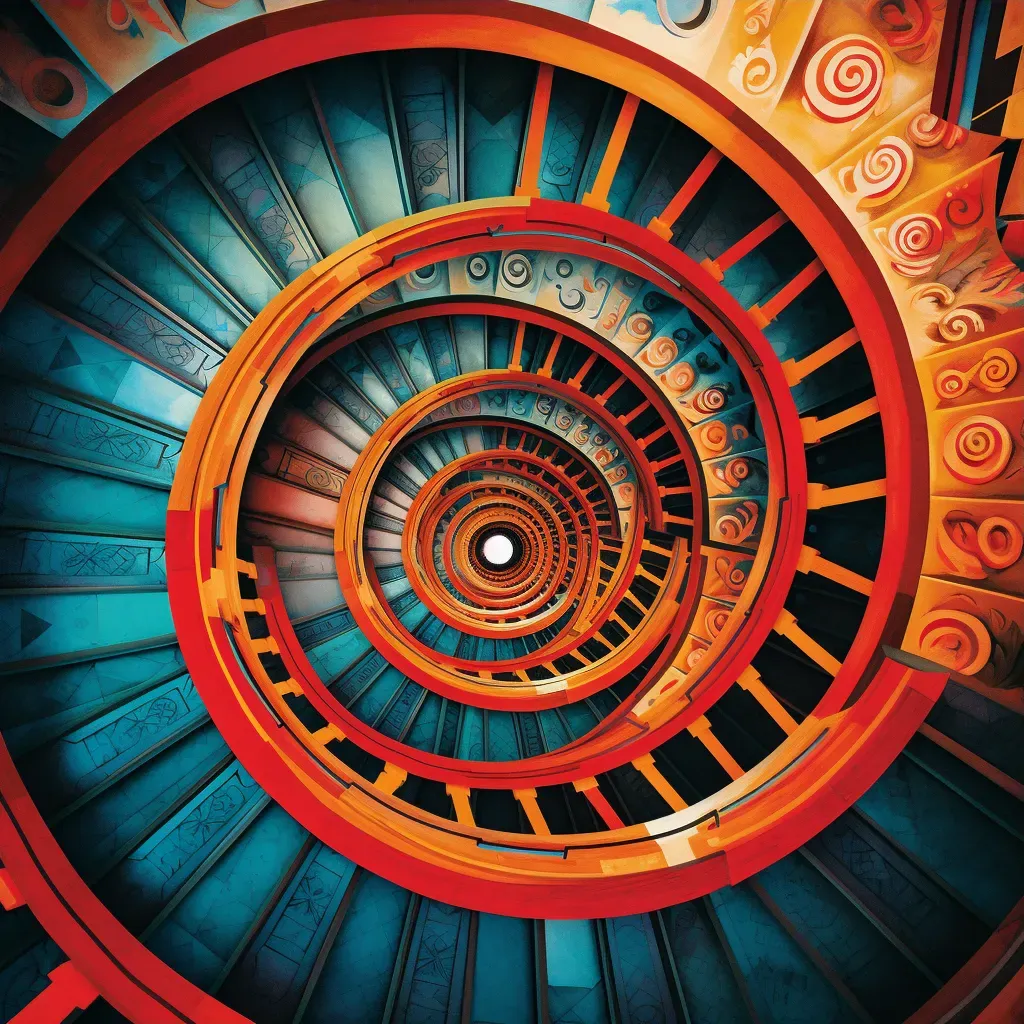 Spiral staircase from above perspective - Image 3