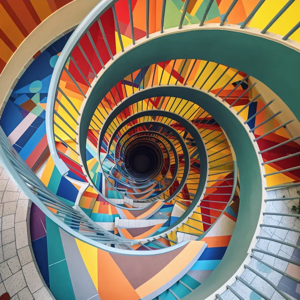 Spiral staircase from above perspective - Image 4