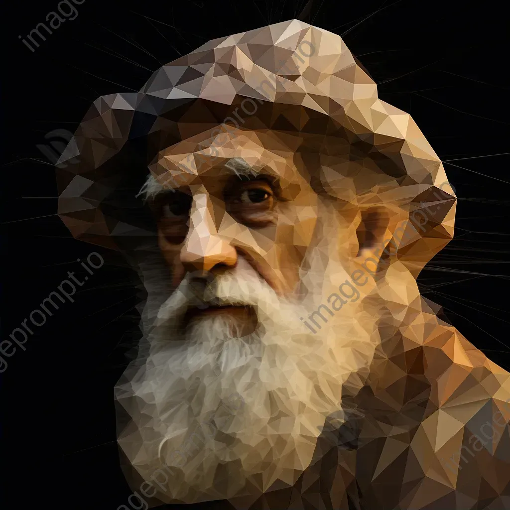 Low-poly portrait of a wise old man - Image 2