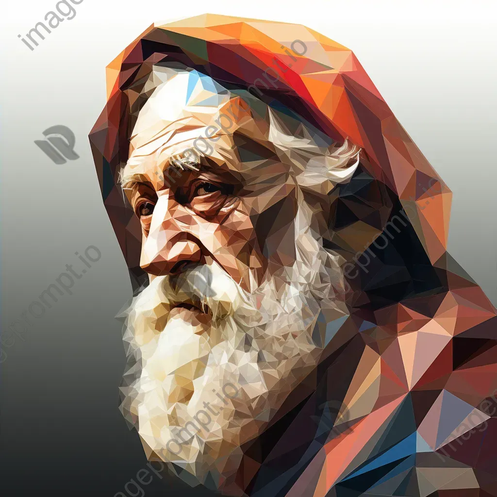 Low-poly portrait of a wise old man - Image 4