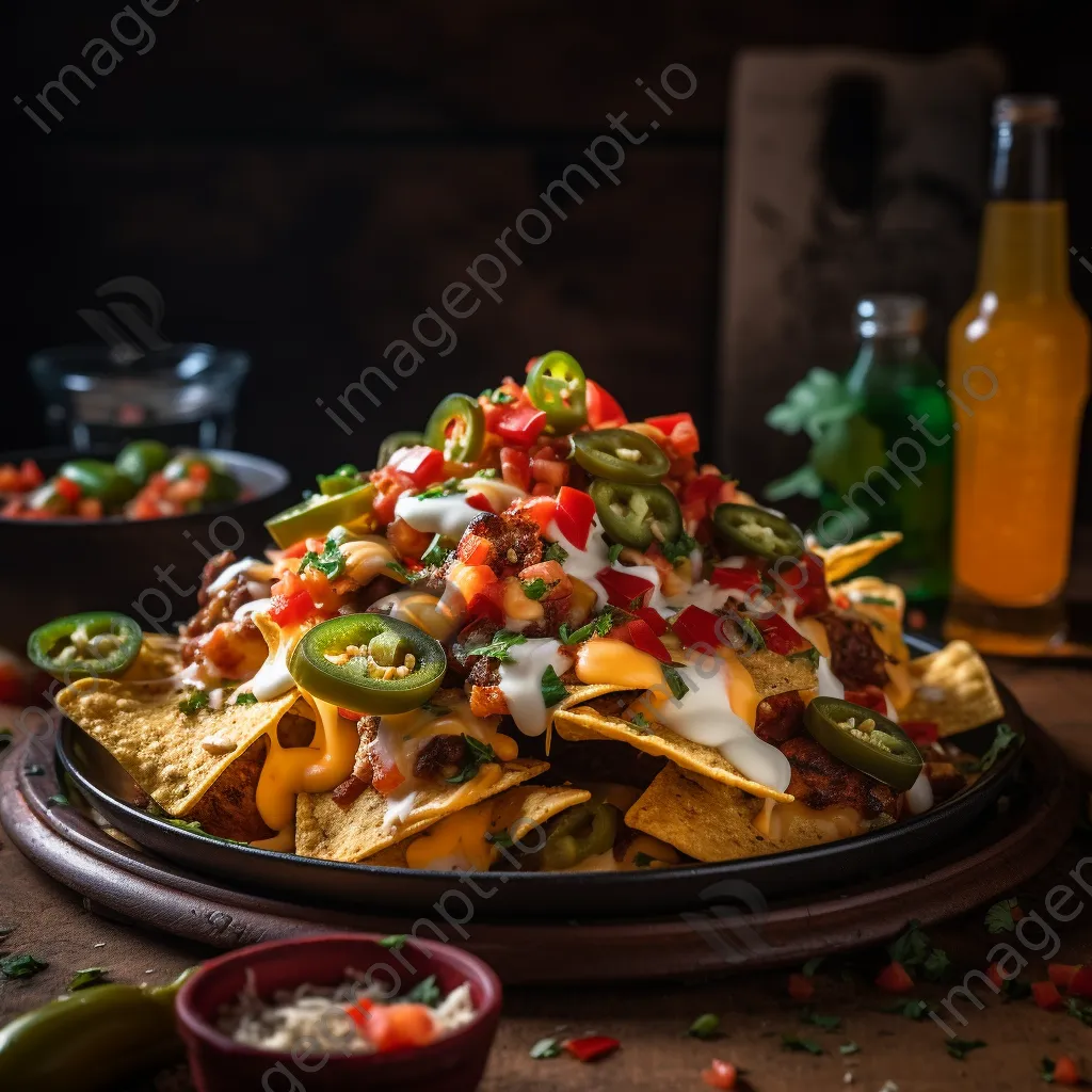 Plate of loaded nachos - Image 1