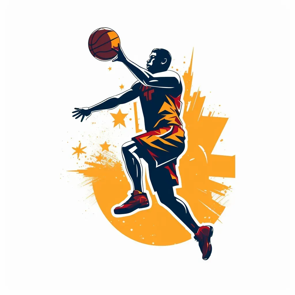 Basketball academy logo with dynamic slam dunk action - Image 1