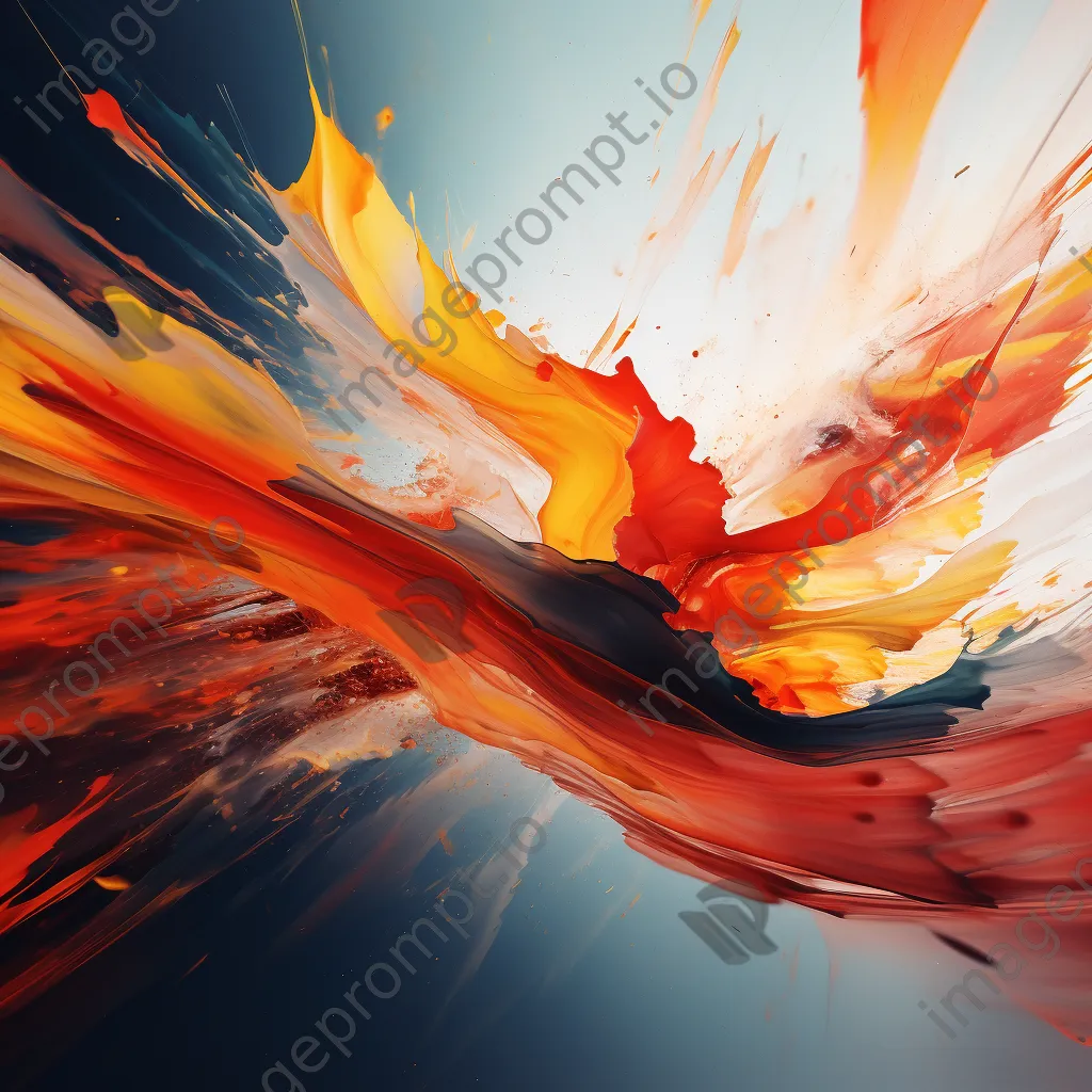 Dynamic abstract paint strokes on canvas - Image 1