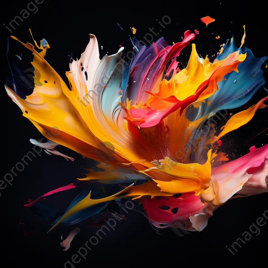 Dynamic abstract paint strokes on canvas - Image 2