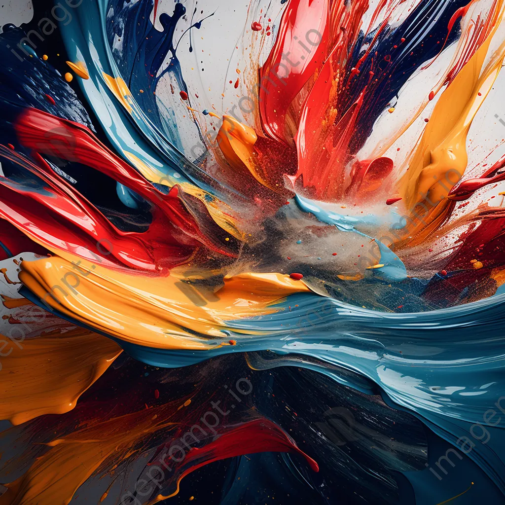 Dynamic abstract paint strokes on canvas - Image 4