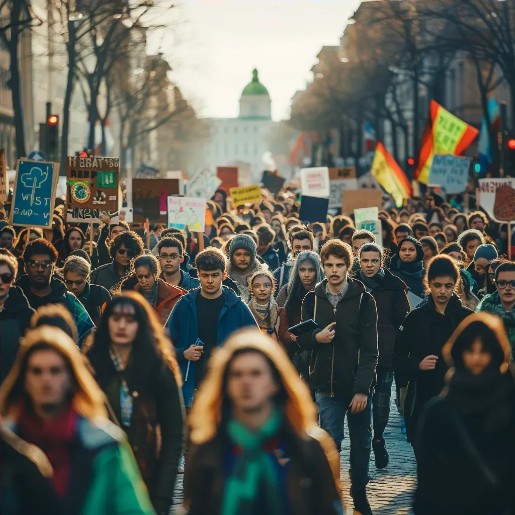 Diverse group in protest march for human rights - Image 4