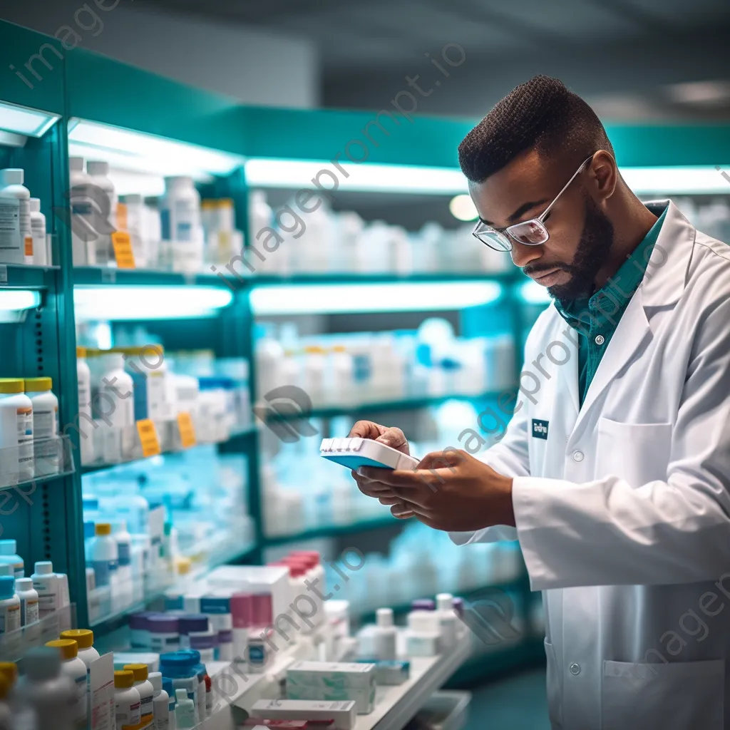 Pharmacist preparing medication in a pharmacy - Image 2