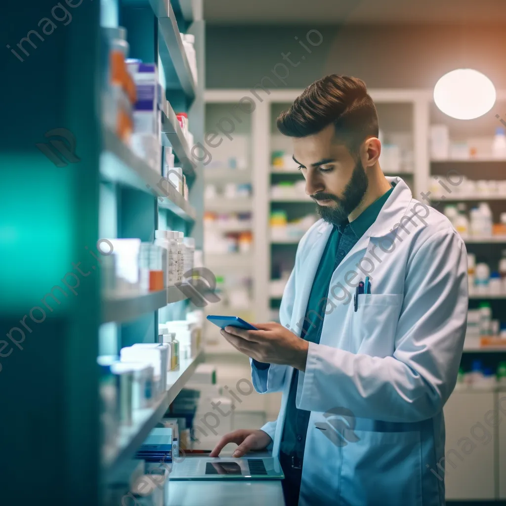 Pharmacist preparing medication in a pharmacy - Image 3