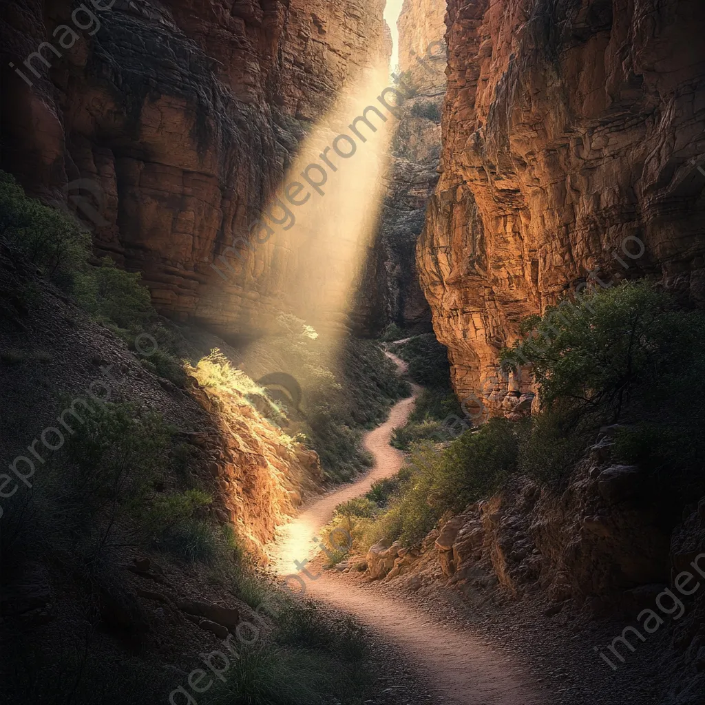 Hiking trail winding through a canyon - Image 2