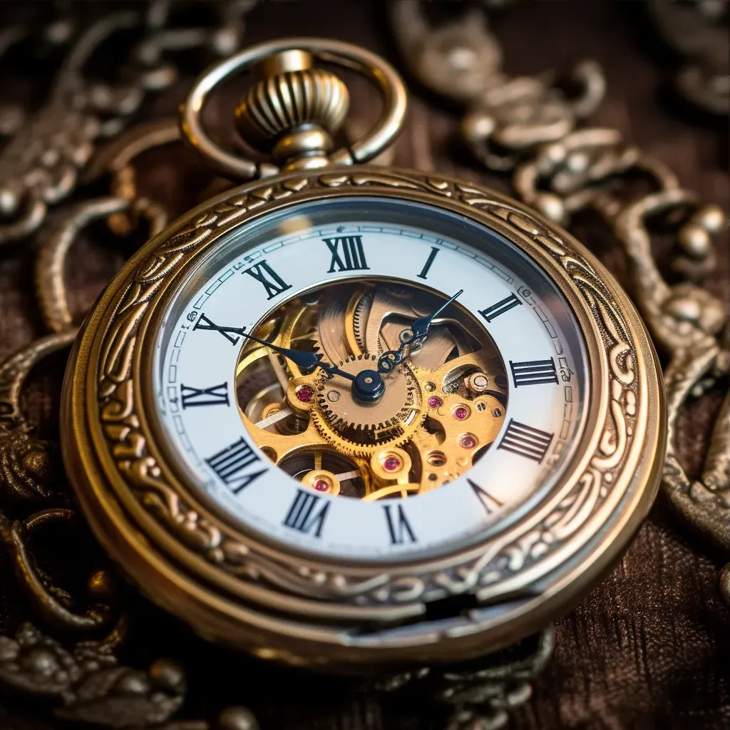 Antique pocket watch in black and white - Image 3