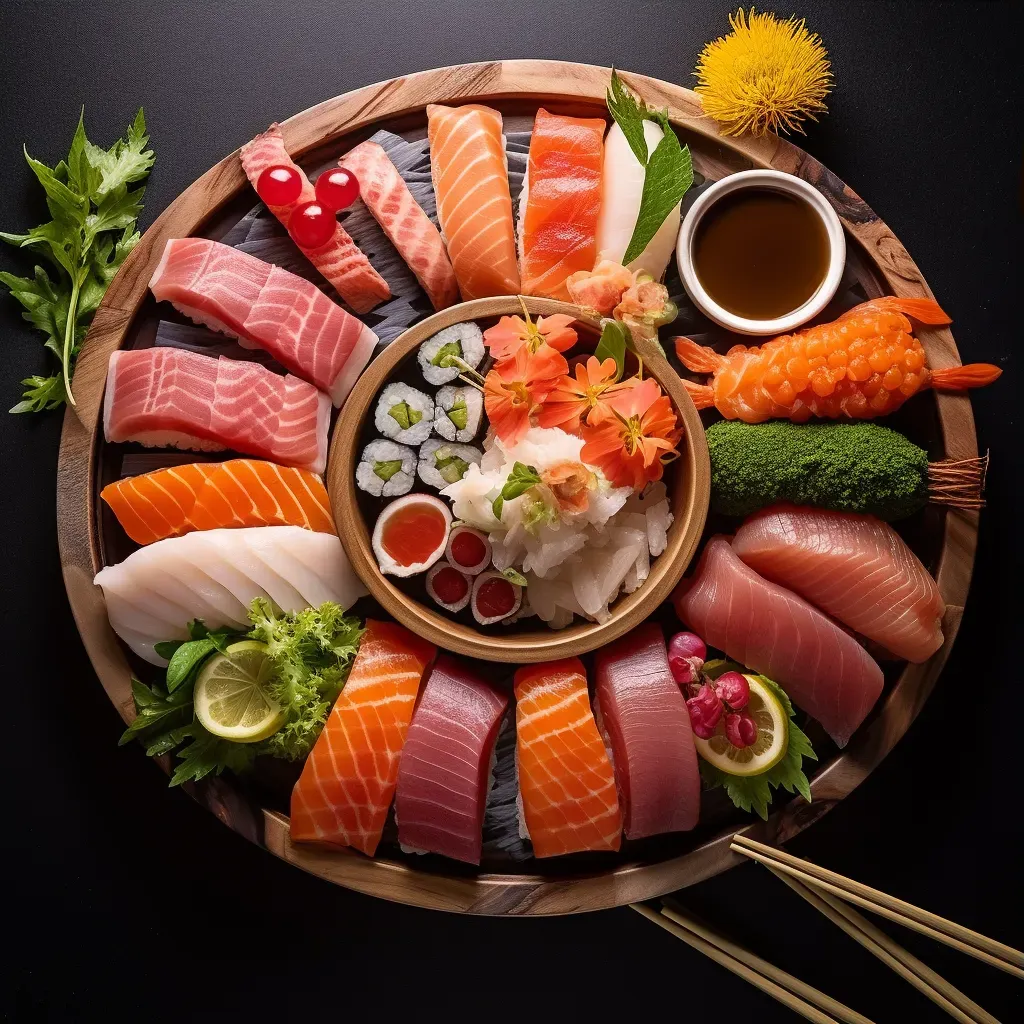 Mouthwatering sushi platter with wasabi and ginger, shot on Sony A6400 - Image 3