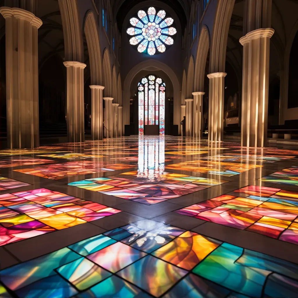 Collection of multicolored stained glass windows and colorful light - Image 2