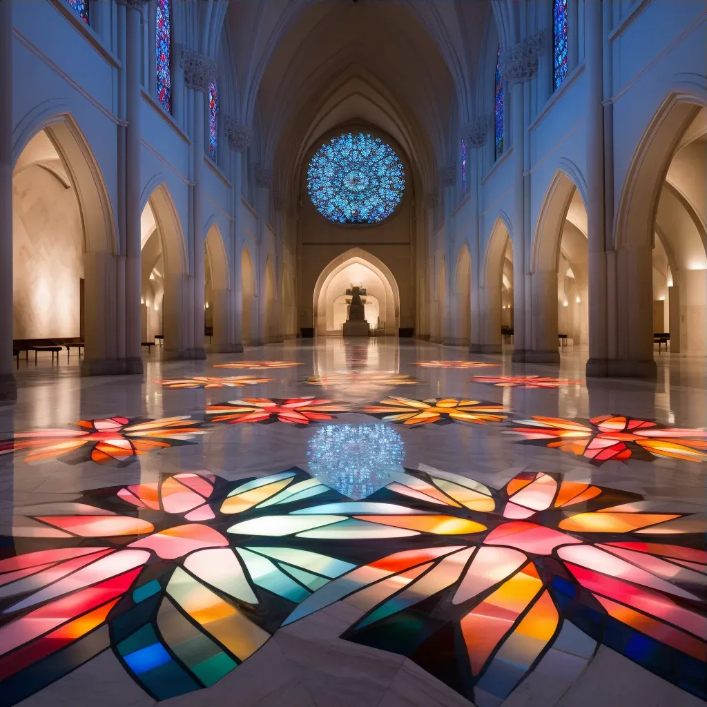 Collection of multicolored stained glass windows and colorful light - Image 3