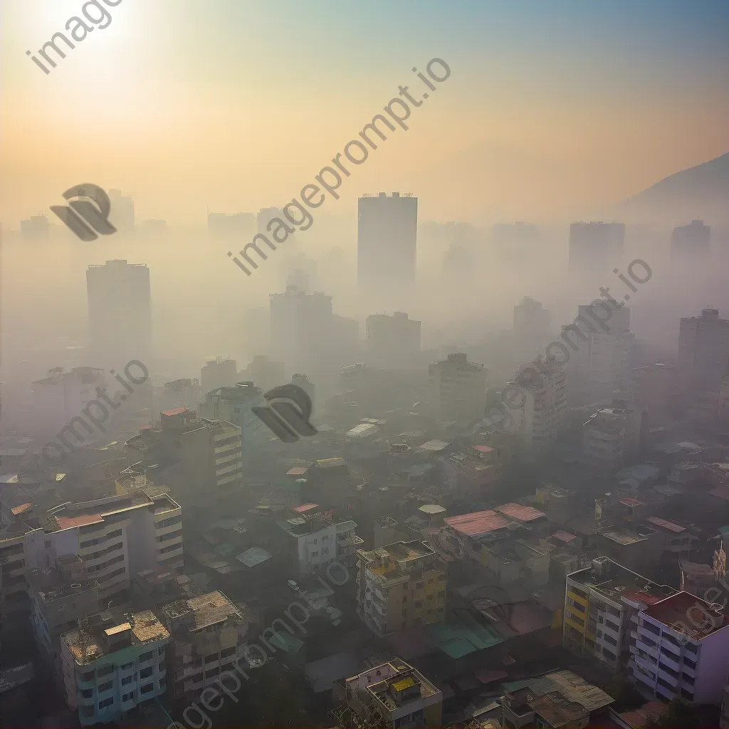 Smog and haze over urban cityscape due to air pollution - Image 2