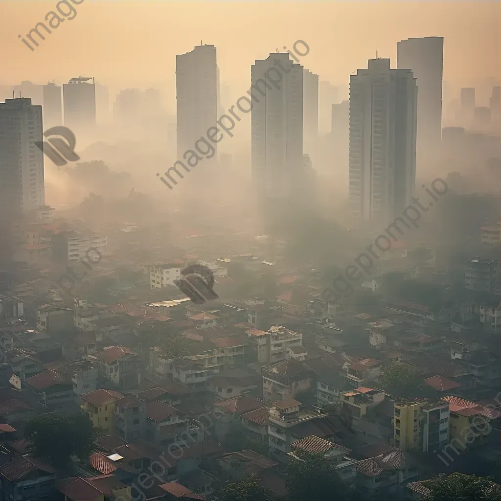 Smog and haze over urban cityscape due to air pollution - Image 3