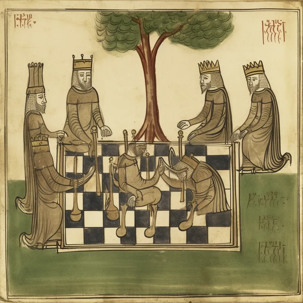 Illustration of human chess game with players as pieces - Image 1